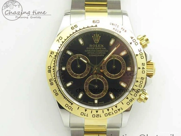 0216 Breathable Daytona SS YG BP Maker Best Edition Black Dial On SS YG Bracelet A 3456